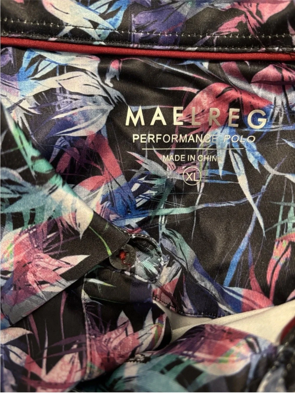 MAELREG Performance Floral Print Button-Up Shirt - Black Multi NWT - Picture 4 of 6